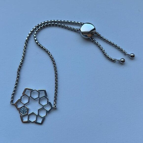 Sterling Silver with Diamonds Slider Bracelet by Cerimani - Picture 5 of 15